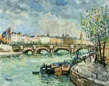 A view of the Pont Neuf by Robert L. P. Lavoine, oil on canvas, offered Mar 2022