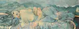 Reclining figure in a landscape' oil on canvas by Roger Smith, 2001, oil on canvas, sold Mar 2022