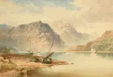 A Scottish Loch with Fishing Boats by James George Philip, watercolour, offered Mar 2022