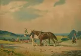 British, a ploughing scene, aquatint in colour by Joseph Kirkpatrick, pencil, sold Mar 2022