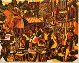 Martin's Stall, Castle Street, Farnham by Roger Smith, 1997, print, sold Mar 2022