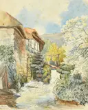 Mill at Fingle Bridge Devon by Thomas Miles Richardson Jnr., watercolour, sold Feb 2022