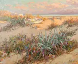 La Barca Blanca by Ricardo Cejudo Nogales, oil on canvas, sold Feb 2022