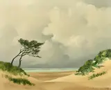 The Dunes at Arcachon by Pierre de Clausade, oil on canvas, offered Feb 2022