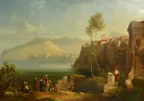 Scottish, A pair of Continental views, one of the Bay of Naples circa 1851 the other of The Alhambra Palace circa 1853 by Henry Gibson Duguid, oil on canvas, sold Feb 2022