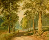 Balcombe Forrest, Sussex by David Mead, oil on board, sold Feb 2022
