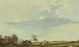 British, June Evening, Pitchcott, Buckinghamshire by Edward Stamp, oil on board, sold Feb 2022