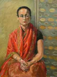British, a head and shoulders portrait of a lady by Robert Harland, oil on board, sold Feb 2022