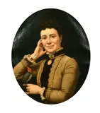 French, a half-length portrait of a lady holding a small bird by Édouard-Antoine Marsal, 1877, oil on canvas, sold Feb 2022