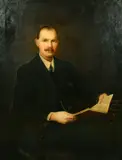 British, a portrait of a seated gentleman holding a book by Walter Wright, 1911, oil on canvas, sold Feb 2022
