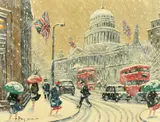 Snowstorm St. Paul by Joanna Bryan, oil on board, offered Feb 2022