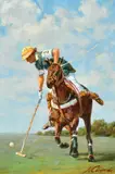 Russian, a Polo player in full flight by Maxim Sidorenko, oil on board, offered Feb 2022