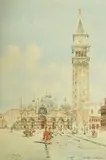 Italian School, a view of St Mark's Companile, Venice by De Fortunati, watercolour, sold Feb 2022