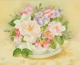British, A still life of mixed flowers in a cup by Filippa Whitford, watercolour, offered Feb 2022