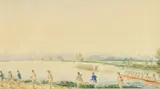 The Oxford Boat Race by Edward Beecham Lait, watercolor, offered Feb 2022