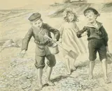 British, A pair of scenes of children playing on a beach by William Henry Charles Groome, watercolour, sold Feb 2022