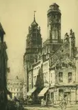 Towers of Calais' etching by Andrew Affleck, etching, sold Feb 2022