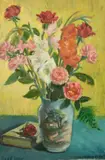 British, A still life of mixed flowers by Anne Diamond, oil on canvas, sold Dec 2021