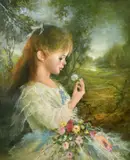 Fillette au Fleurs by Armando Angelo Gentilini, oil on canvas, sold Dec 2021
