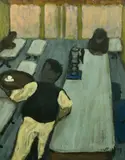 British/Irish, a bar interior with figures by Anthony Murphy, 2002, oil on canvas, sold Dec 2021