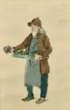Russian, a costume design for La Boheme, a flower seller by Alexandre Benois, watercolour and pencil, sold Dec 2021