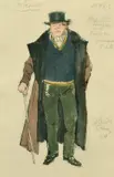 Russian, a costume design for La Boheme, a gentleman with a cane by Alexandre Benois, watercolour and pencil, sold Dec 2021