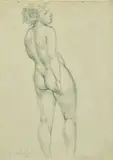 British, Study of a female nude by James Ardern Grant, 1922, pencil, sold Dec 2021