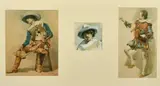 British, A collection of three studies of an Italian Cavalier, housed in a single frame, two signed W M Palin Roma, the largest 10" x 8 by William Mainwaring Palin, drawing, sold Dec 2021