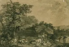 La Chute Dangereuse by Nicolas de Launay, engraving, sold Dec 2021