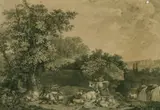 La Chute Dangereuse by Nicolas de Launay, engraving, sold Dec 2021