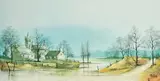 River Hamlet by Ron Folland, print, offered Dec 2021