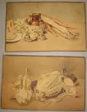 2 x 19th c. watercolours, 9 x 13 inches, u/f (2). by Still Life, watercolor, sold Dec 2021