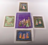 together with associated portfolio; Ateliers of the Rajput Courts, Lalit Kala Akademi (6) by Five Indian Paintings On Silk, oil, offered Dec 2021