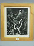 Workers Pulling on Chains by Carl F Hodgson limited edition, 1994, etching, offered Jun 2016
