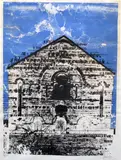 Coloured print - chapel front with overprinted lettering by John Piper limited edition, print, sold May 2016