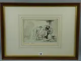 The Farmer's Dentist by Edmund Blampied, etching, sold Apr 2016