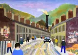 Newspaper collage and construction - Welsh by William Cooper, mixed media, sold Feb 2016