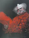 Print - Bryn Terfel as Falstaff at Lyric Opera of by Colin Bithell coloured limited edition, print, offered Nov 2015