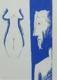 An Artist and his Model are Juxtaposed by Josef Herman limited edition, lithograph, offered Nov 2015