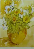 Print - flowers in a vase by David Grosvenor coloured limited edition, print, sold Nov 2015