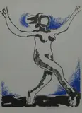 An Exuberant Dancing Girl by Josef Herman limited edition, lithograph, sold Nov 2015