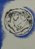 Two Lovers Embrace by Josef Herman limited edition, lithograph, sold Nov 2015
