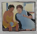 What d'you see, lovie? Mrs Dai Bread one and two by Sarah Hopkins limited edition, print, sold Nov 2015