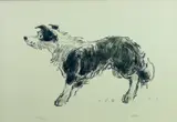 Print - an alert standing sheepdog by Kyffin Williams Ra limited edition, print, sold May 2015