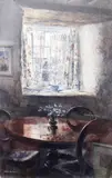 Print - interior of cottage with table at window by Keith Andrew limited edition, 1986, print, sold May 2015