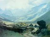 Print - Nant Ffrancon by David Woodford coloured limited edition, print, sold May 2015
