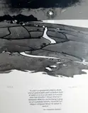 Print of a colourwash - moonlit Caernarfonshire by Kyffin Williams Ra limited edition, print, offered Feb 2015