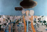 Coloured print - entitled 'Flowers in Landscape with Ominous by Jack Crabtree limited edition, print, offered Feb 2015