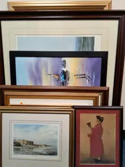 comprising a signed Gordon Frickers sailing print also signed by by Nine Framed Pictures And Prints, oil, sold Oct 2026