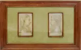 Portrait of a boy and girl, 1903 a pair of rectangular polished plaster portrait plaques signed and dated 1903 17 x 9.5cm by Paul Gabriel Carpellaro, 1903, oil, offered Oct 2015
